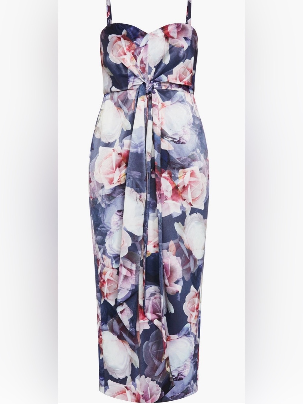 City Chic Kamari Print Sleeveless Maxi Dress (Plus) - Navy & Blush